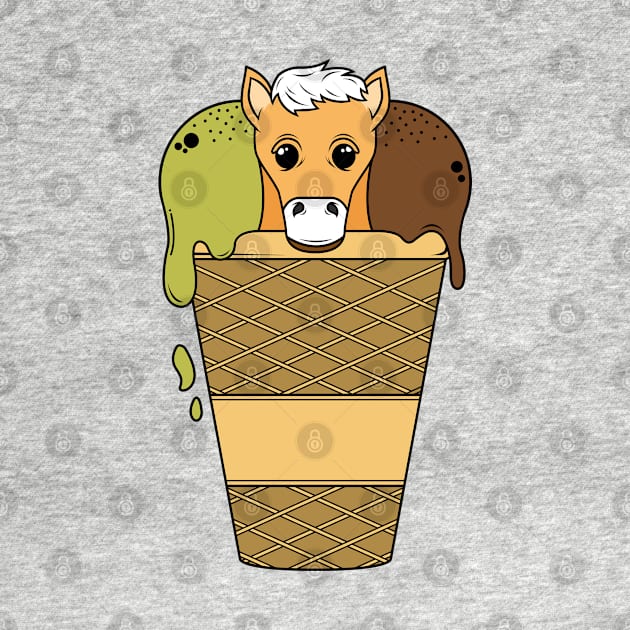 Cute horse in a mug with ice creme by Markus Schnabel